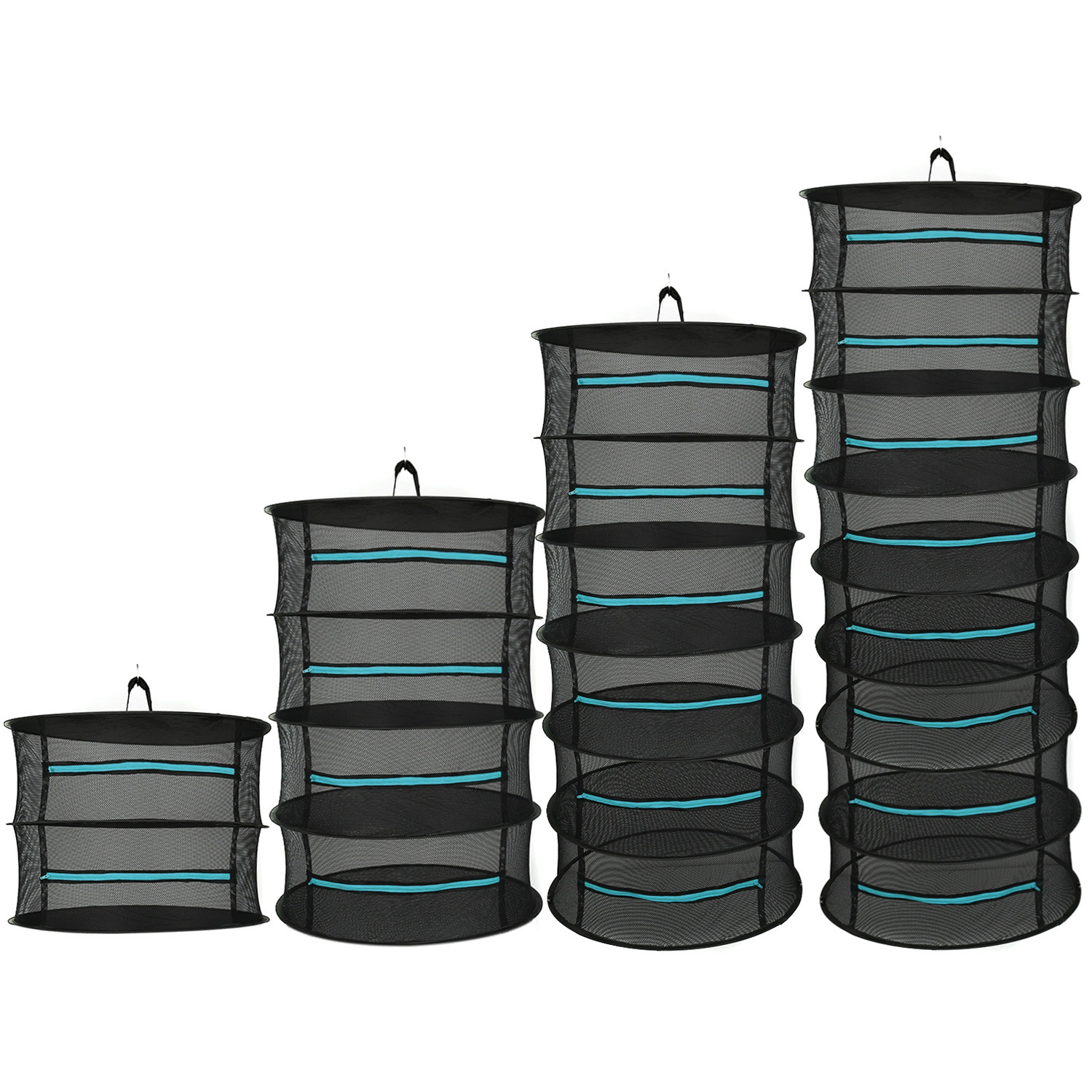 Hopfällbar torkställning i nät – Flerskiktad hängbricka för frukt, grönsaker och örter