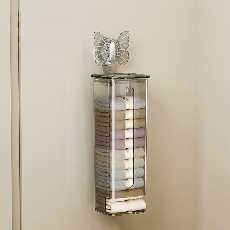 Stapelbar förvaringslåda för underkläder – Underklädesorganisatör med fjärilsugkrok