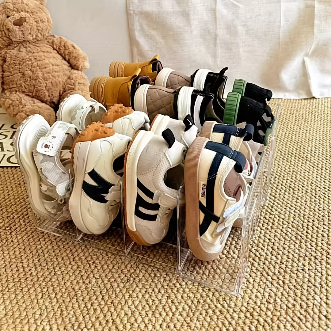 2-pack skoförvaringsset – Platsbesparande transparenta golvförvaringsställ