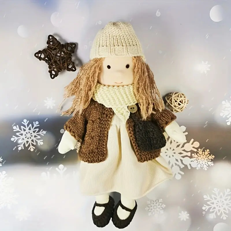 Handgjord tygdocka – Elegant mjukisdjur för uppvisning eller lek