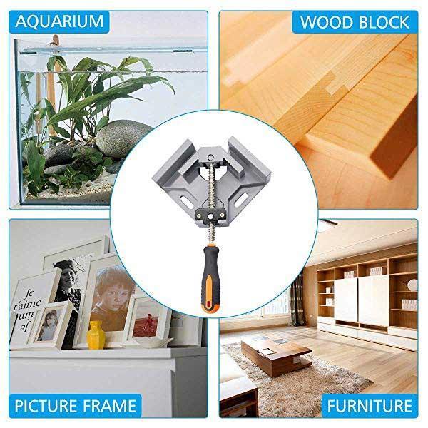 Kraftig 90° hörnklämma - Justerbart rätvinkelverktyg för träbearbetning, metall och glas