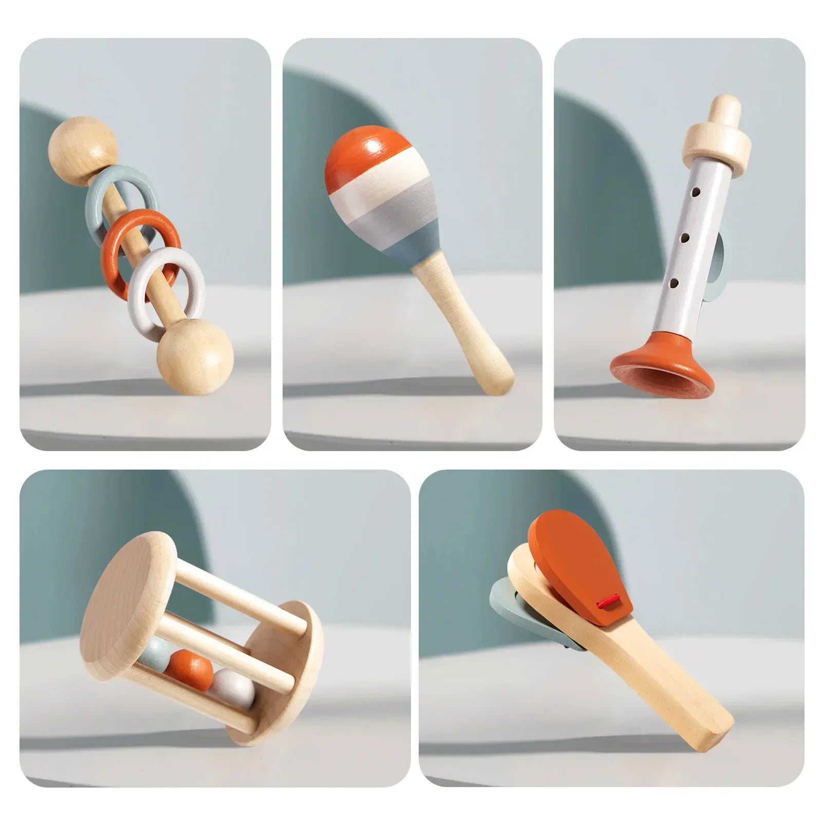 Trämusikset för barn - Stämd xylofon, maracas och instrument för tidig inlärning