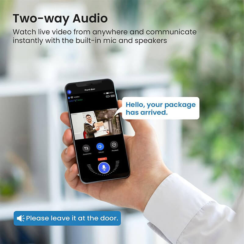 HD WiFi Video Dörrklocka Kamera – Rörelsedetektering Hemsäkerhet med realtidsvarningar och mörkerseende