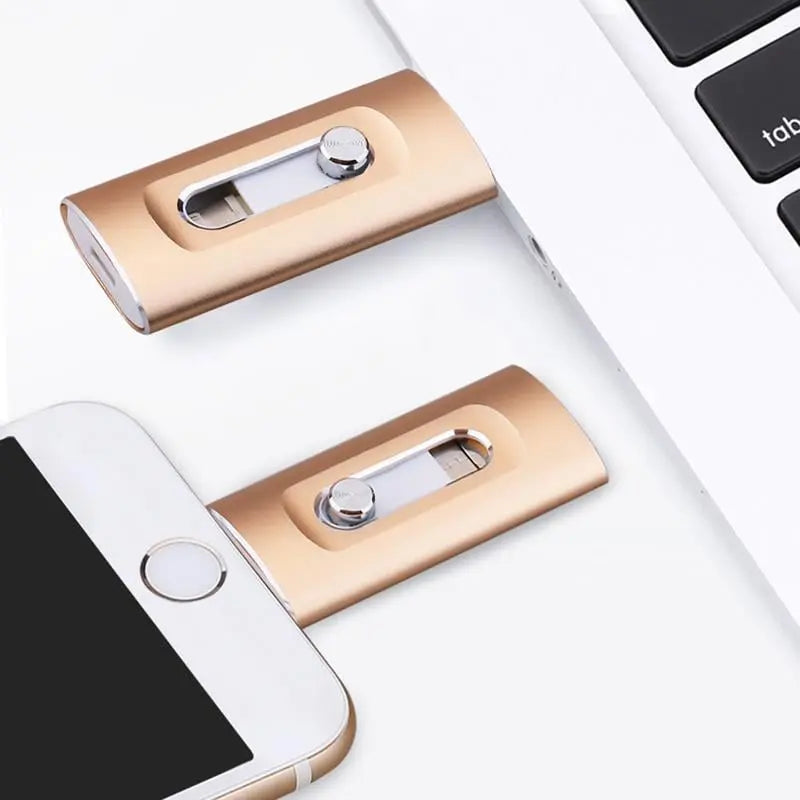 Mobilt USB-minne med flera anslutningar – bärbar lagringsenhet med Lightning-kontakt