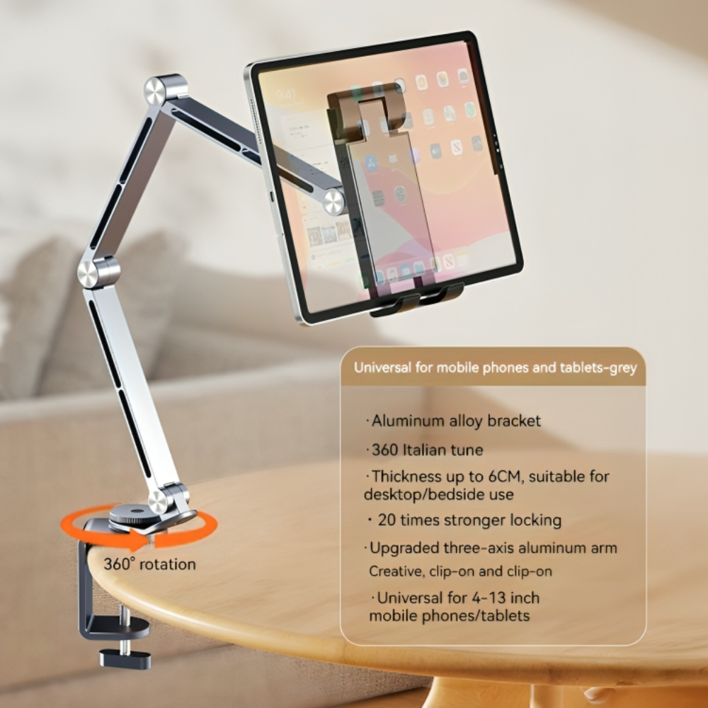 Universellt stativ för surfplatta och telefon – 360° roterande justerbar hållare