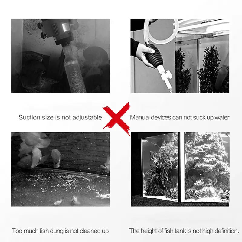 Elektrisk grusrensare för akvarier – Automatisk vattendammsugare och smutsborttagare