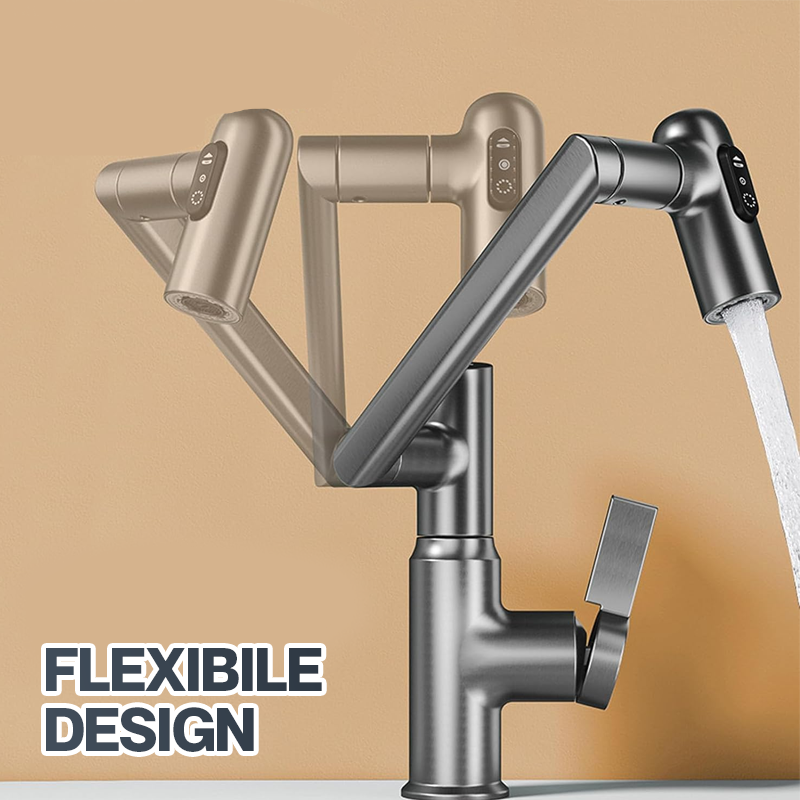 360° Touch Control LED Badrumsblandare – Digital temperaturvisning Tvättställsblandare