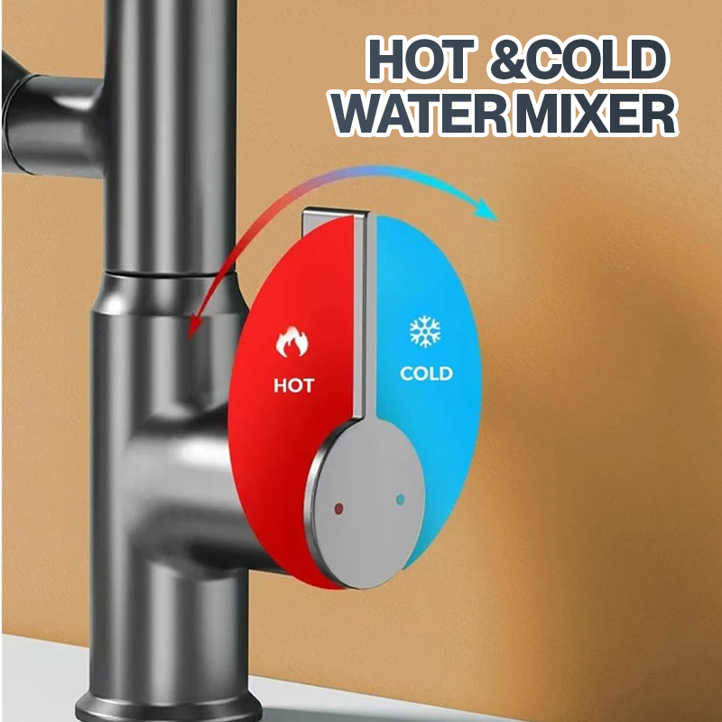 360° Touch Control LED Badrumsblandare – Digital temperaturvisning Tvättställsblandare