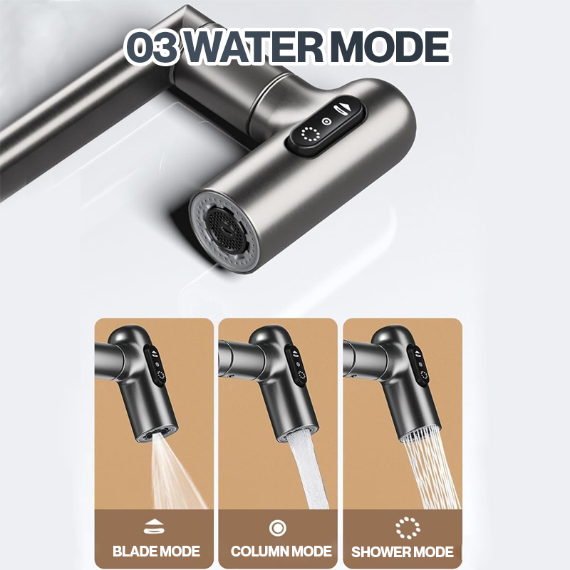 360° Touch Control LED Badrumsblandare – Digital temperaturvisning Tvättställsblandare