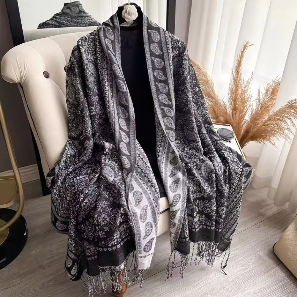 Handgjord bohemisk blommig sjal – Elegant lätt halsduk och chic sjal