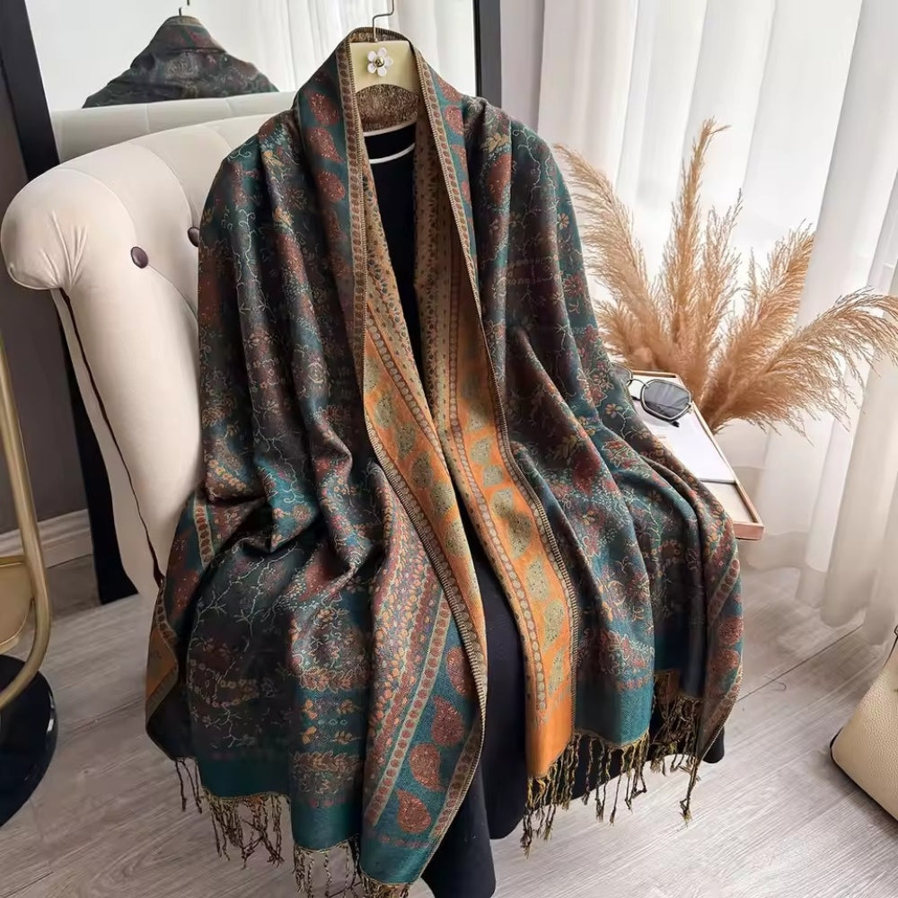 Handgjord bohemisk blommig sjal – Elegant lätt halsduk och chic sjal