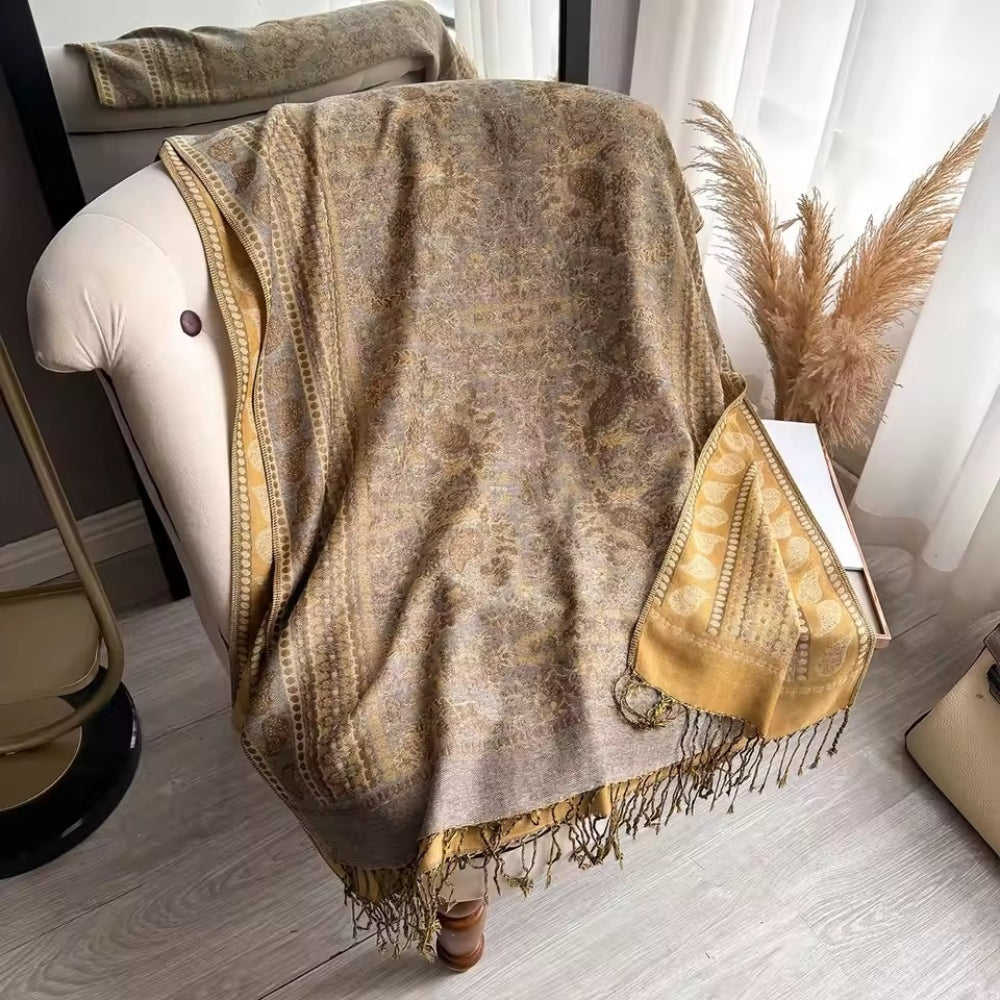 Handgjord bohemisk blommig sjal – Elegant lätt halsduk och chic sjal