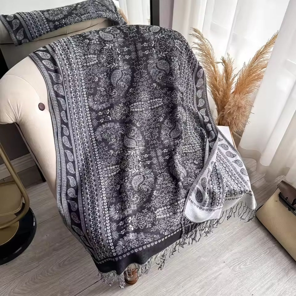 Handgjord bohemisk blommig sjal – Elegant lätt halsduk och chic sjal