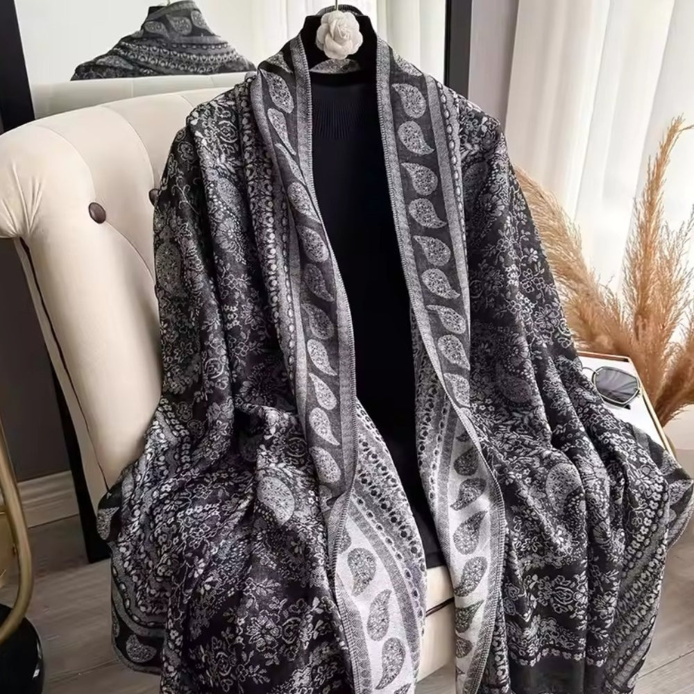 Handgjord bohemisk blommig sjal – Elegant lätt halsduk och chic sjal