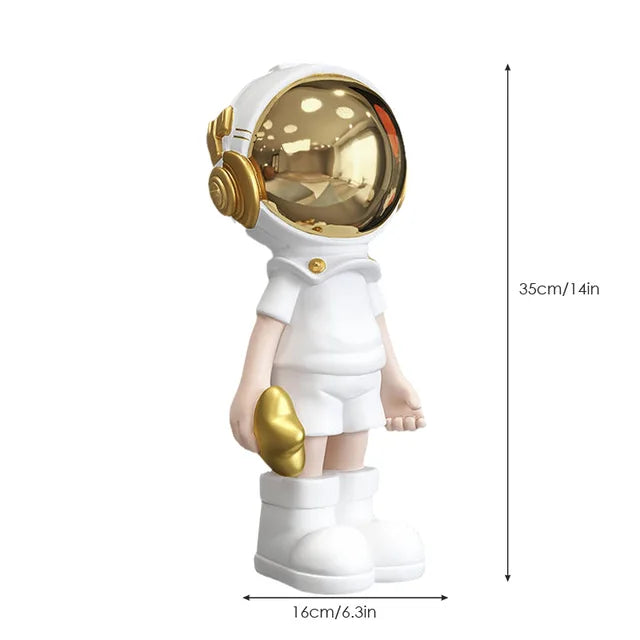 Samtida astronautskulptur - Modern rymdutforskare för kontor och heminredning