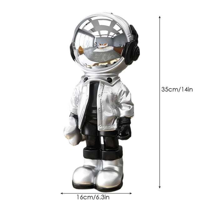 Samtida astronautskulptur - Modern rymdutforskare för kontor och heminredning