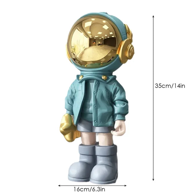 Samtida astronautskulptur - Modern rymdutforskare för kontor och heminredning