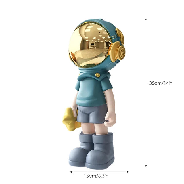 Samtida astronautskulptur - Modern rymdutforskare för kontor och heminredning