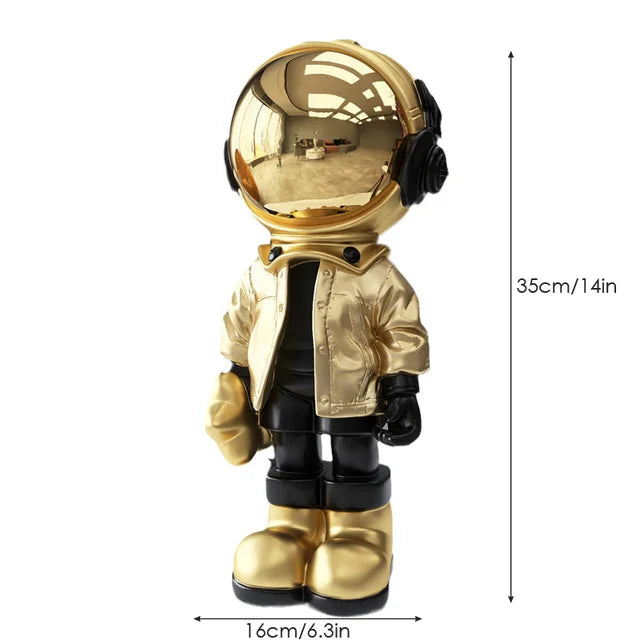 Samtida astronautskulptur - Modern rymdutforskare för kontor och heminredning