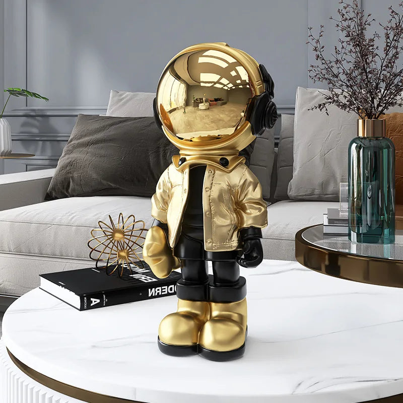 Samtida astronautskulptur - Modern rymdutforskare för kontor och heminredning