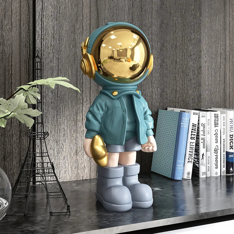 Samtida astronautskulptur - Modern rymdutforskare för kontor och heminredning