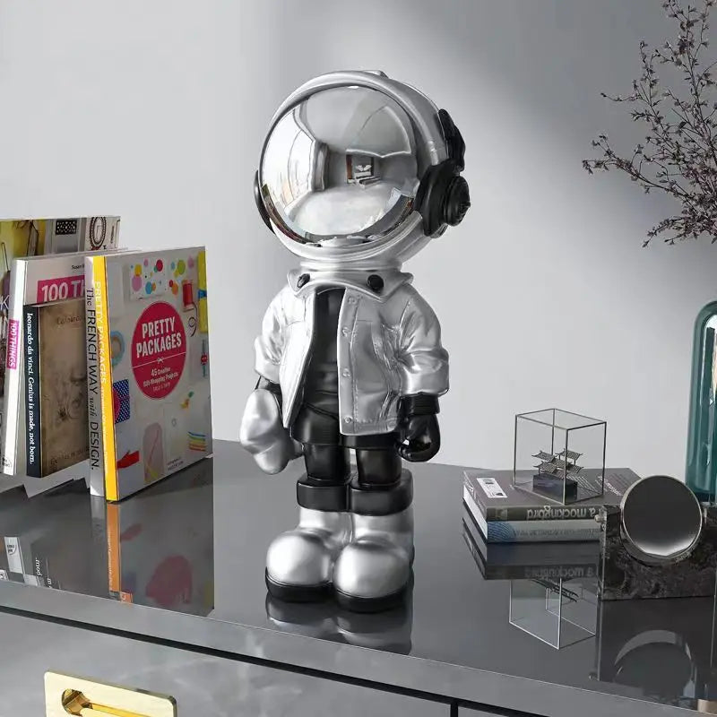 Samtida astronautskulptur - Modern rymdutforskare för kontor och heminredning