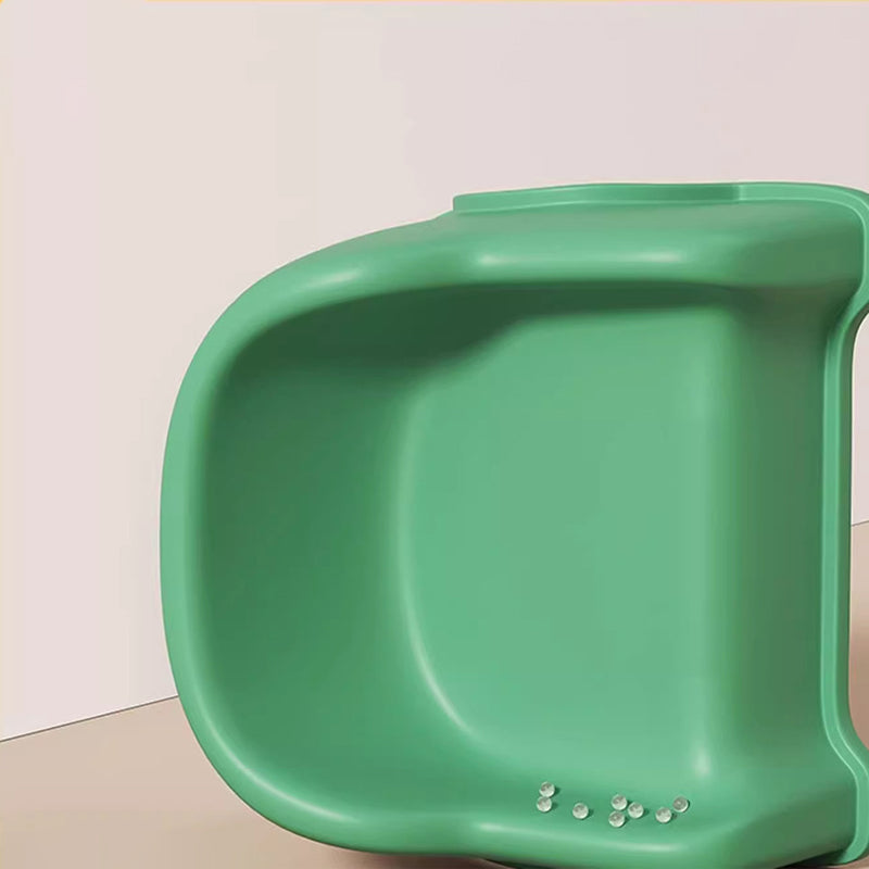 Modern glidformad barnpall - Minimalistisk PP låg sits med ryggstöd och armstöd