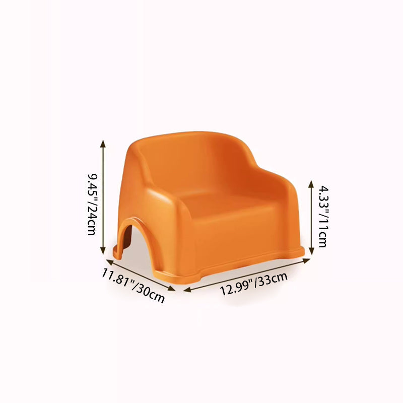Modern glidformad barnpall - Minimalistisk PP låg sits med ryggstöd och armstöd