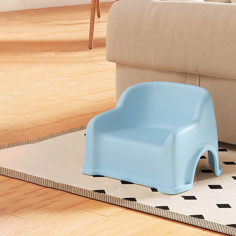 Modern glidformad barnpall - Minimalistisk PP låg sits med ryggstöd och armstöd