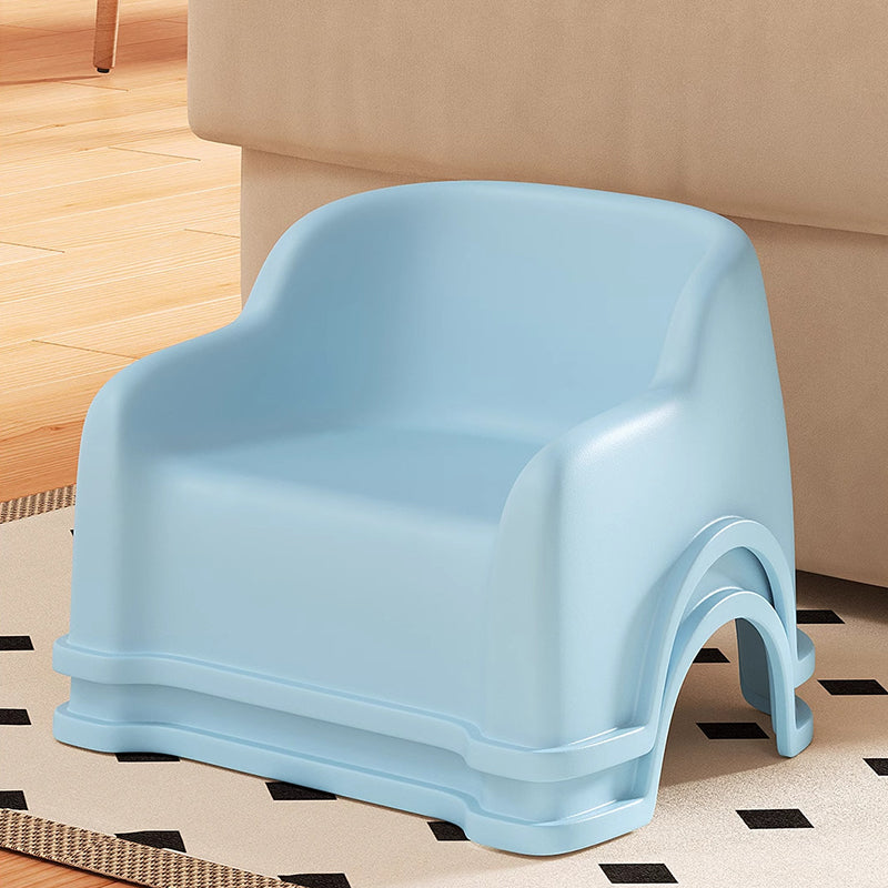 Modern glidformad barnpall - Minimalistisk PP låg sits med ryggstöd och armstöd