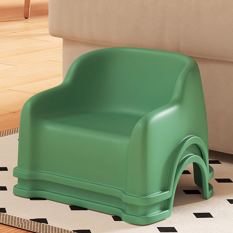 Modern glidformad barnpall - Minimalistisk PP låg sits med ryggstöd och armstöd