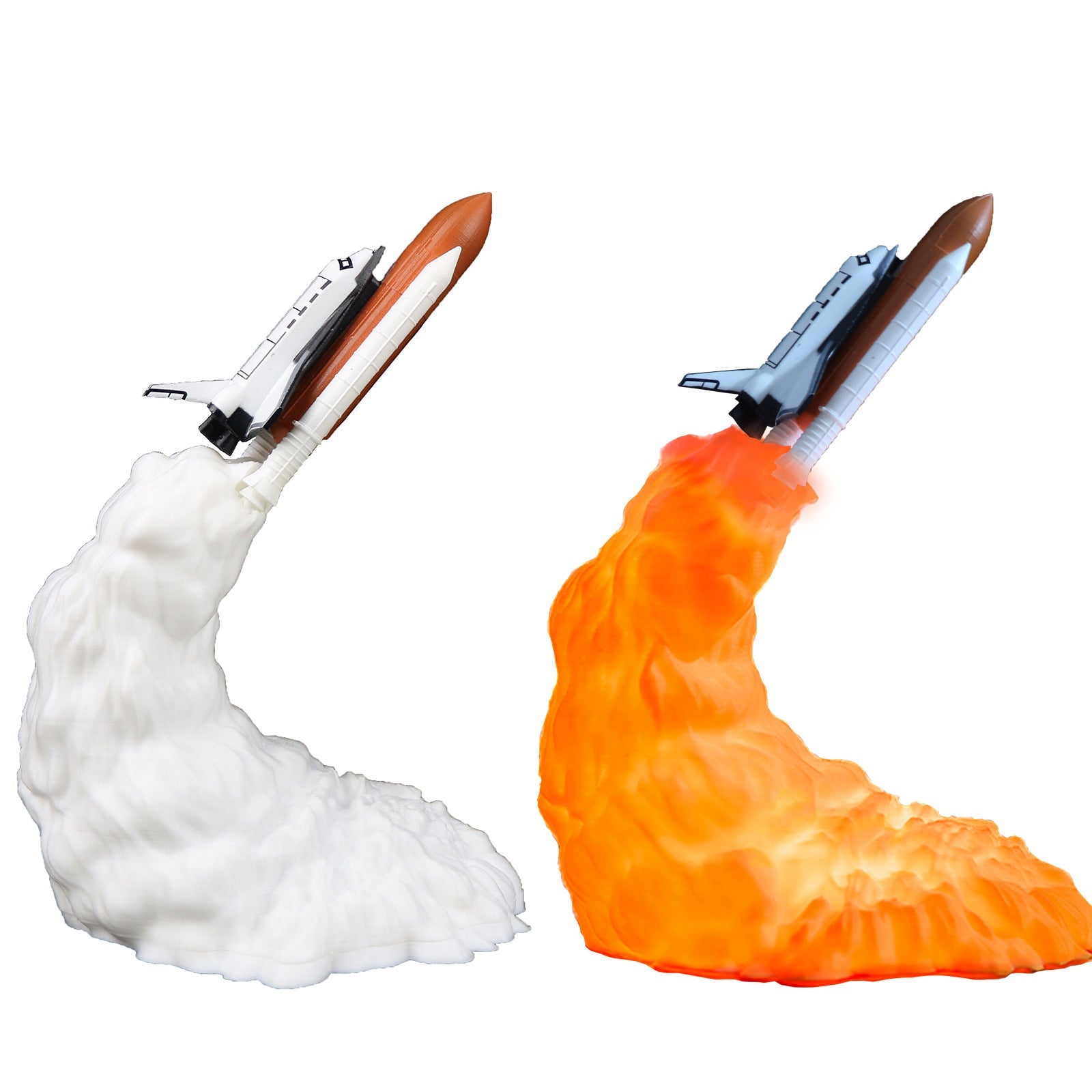 3D-tryckt raket LED-bordslampa – modern art déco-design