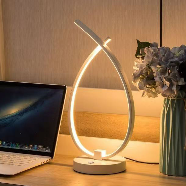 Twisted Water Drop LED-bordslampa – Modern Elegance, Serene Glow