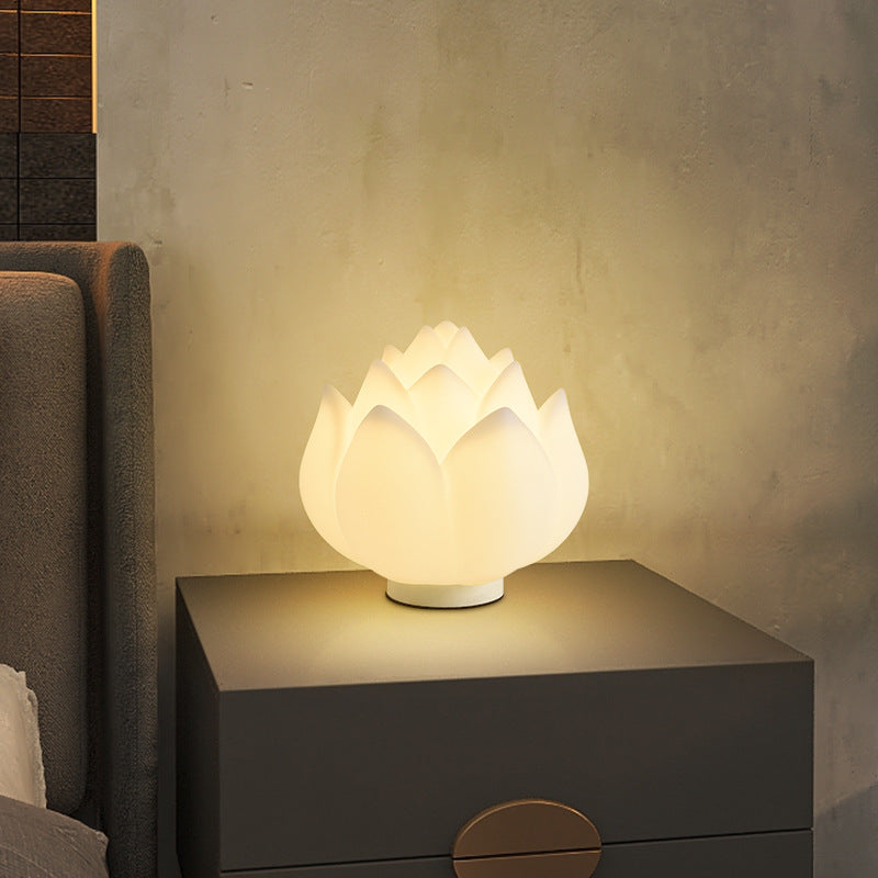 Creative Lotus Disk LED-bordslampa – Modern PE Base Design