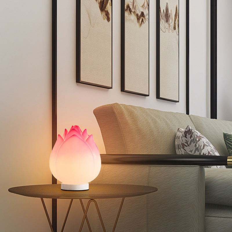 Creative Lotus Disk LED-bordslampa – Modern PE Base Design