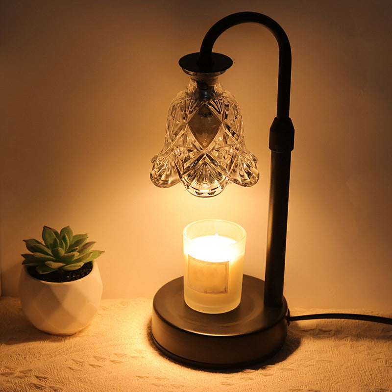 Elegant skandinavisk bordslampa - Elegant glas- och trädesign