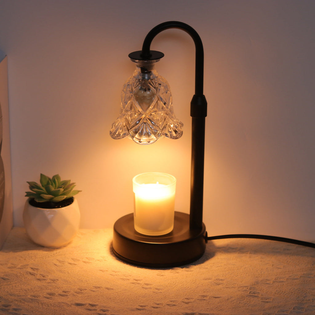 Elegant skandinavisk bordslampa - Elegant glas- och trädesign