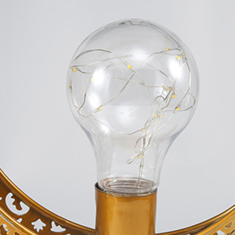 Moon & Star Orb LED-bordslampa – design av glas, järn och rotting