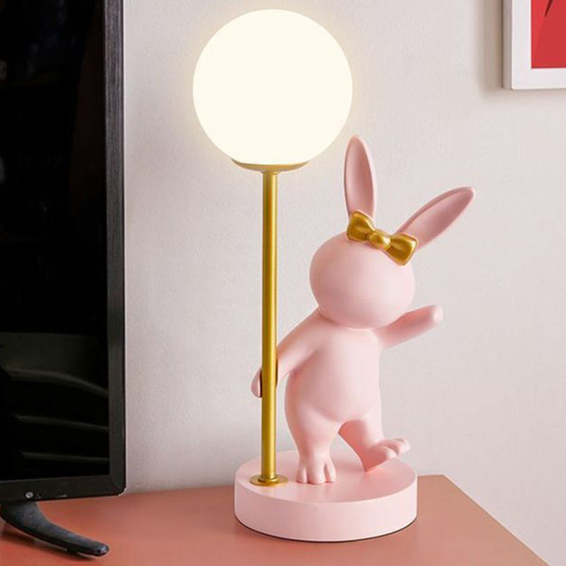 Söt kanin barnbordslampa - Keramik & Metall LED Nattlampa