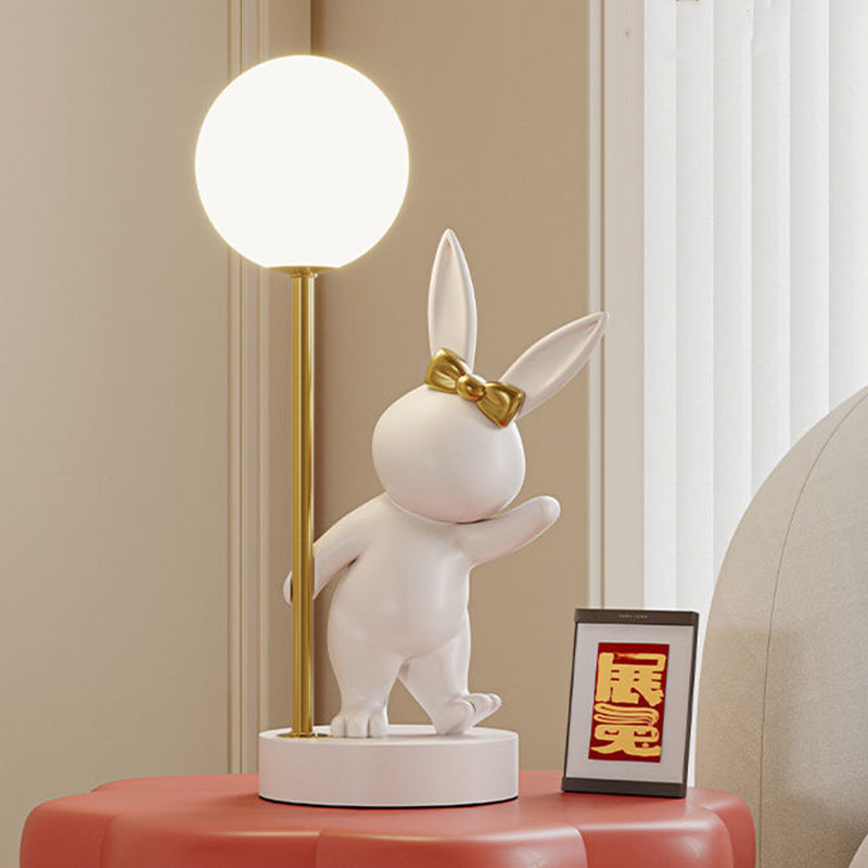 Söt kanin barnbordslampa - Keramik & Metall LED Nattlampa