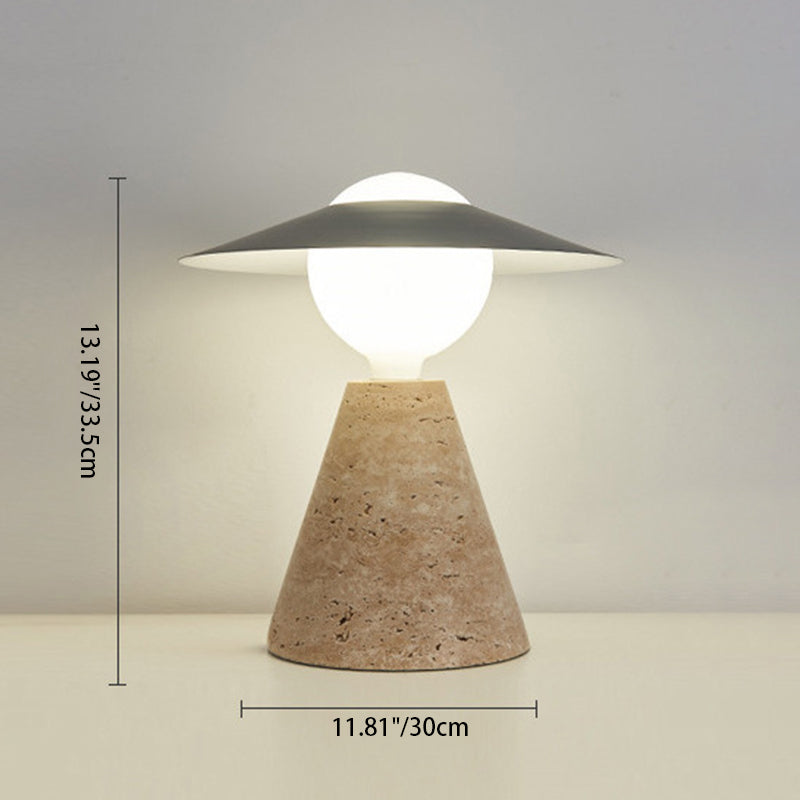 Modern nordisk bordslampa – elegant svart sten- och metalldesign