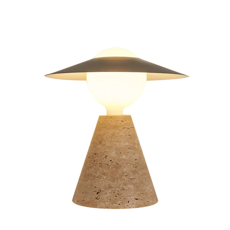 Modern nordisk bordslampa – elegant svart sten- och metalldesign