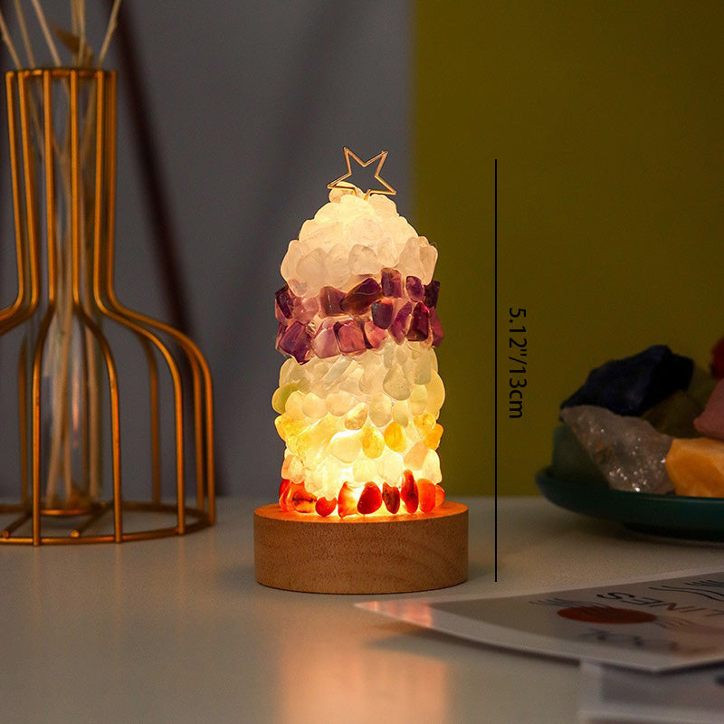 Art Deco Crystal LED-bordslampa – metallfot med flerfärgade ädelstenar