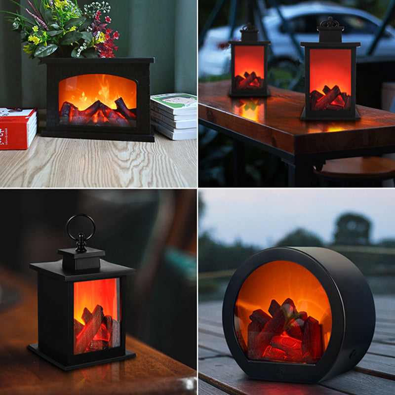 Modern retro LED eldstadslampa – batteridriven simulerad låga