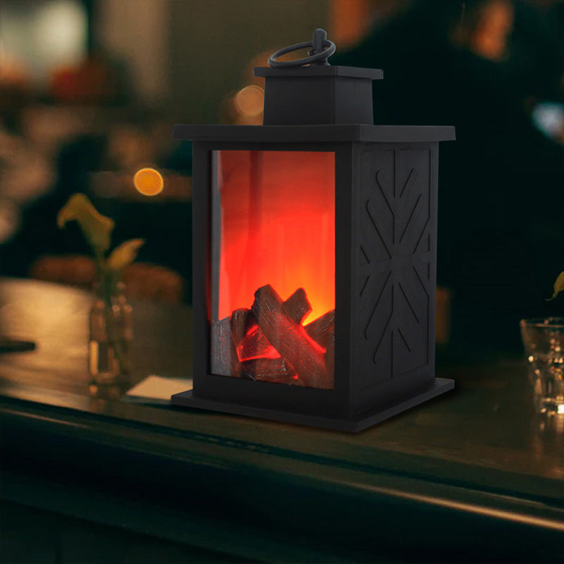 Modern retro LED eldstadslampa – batteridriven simulerad låga