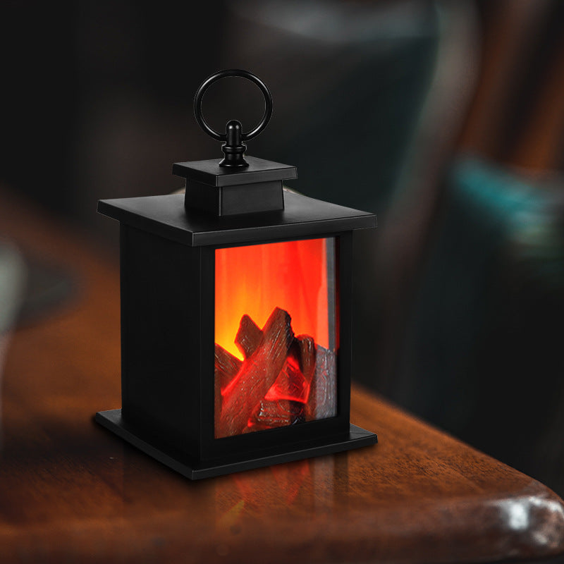 Modern retro LED eldstadslampa – batteridriven simulerad låga
