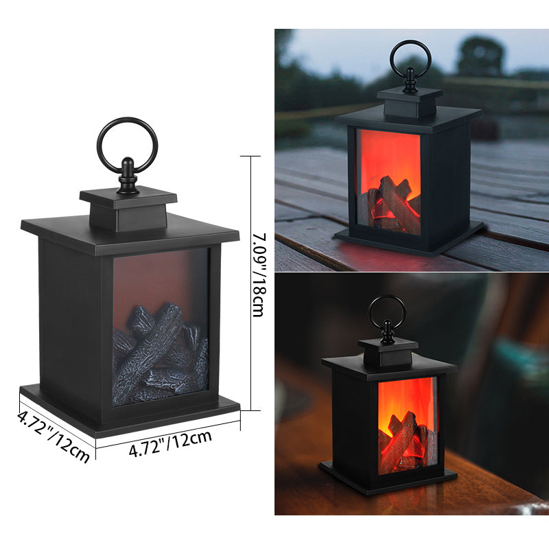 Modern retro LED eldstadslampa – batteridriven simulerad låga