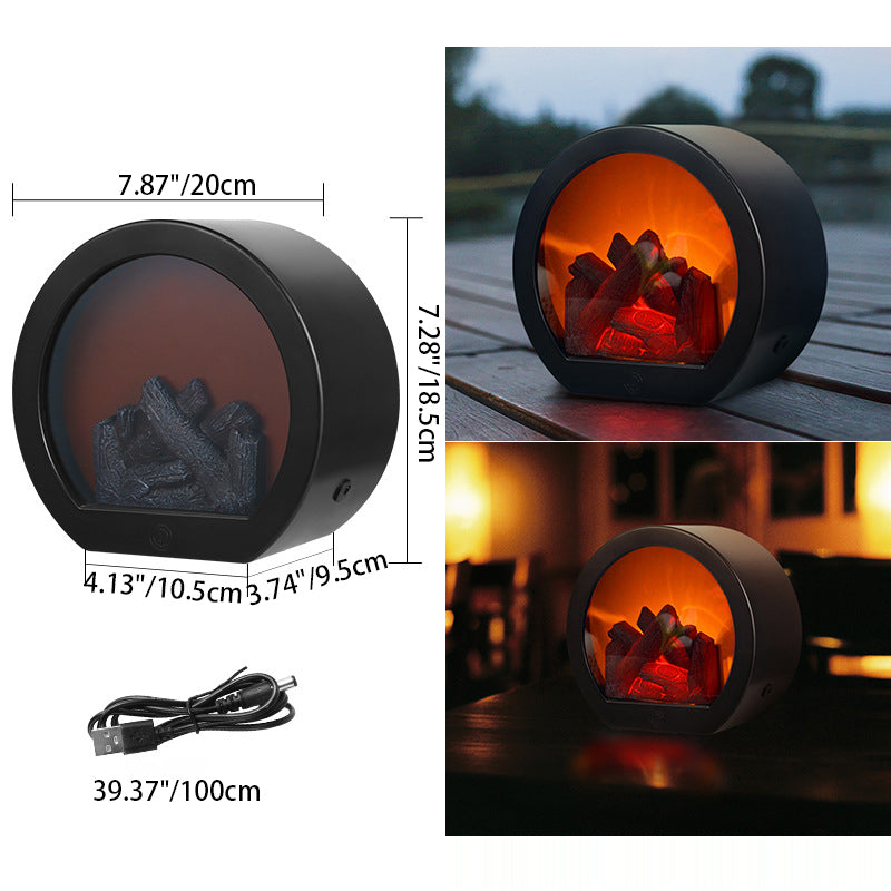 Modern retro LED eldstadslampa – batteridriven simulerad låga