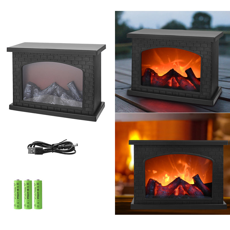 Modern retro LED eldstadslampa – batteridriven simulerad låga