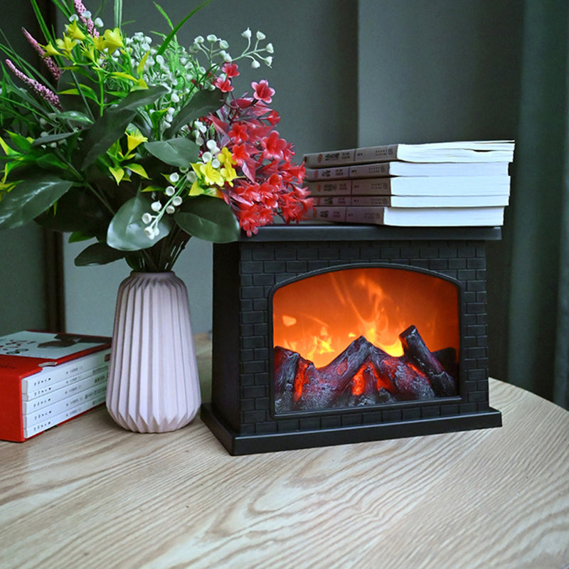 Modern retro LED eldstadslampa – batteridriven simulerad låga